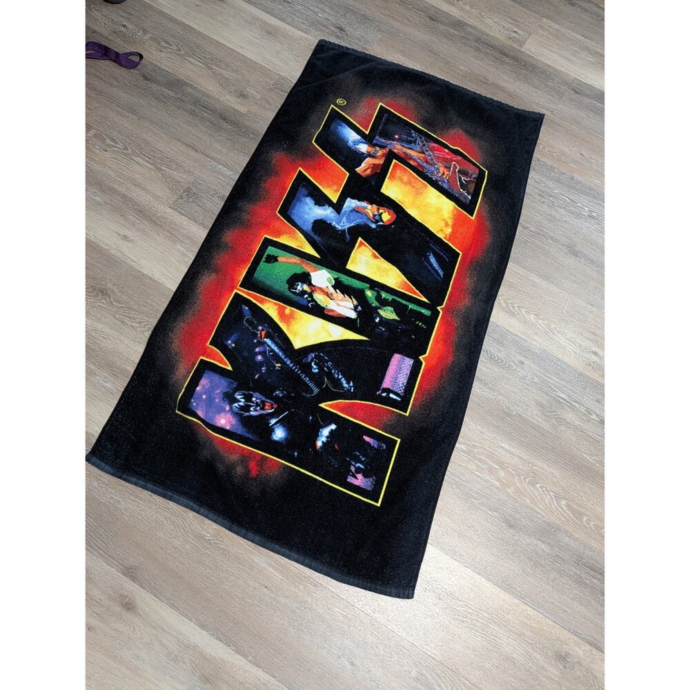 KISS Rock Band Beach Towel Large Gene Simmons Paul Stanley Vintage Style Graphic